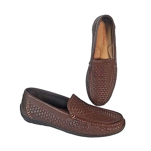 Tommy Bahama Shoes Orson Woven Venetians Brown Loafers Leather Casual Men\'s 10 M Tommy Bahama Orson Woven Venetians Dark Tan Loafers Leather  main image 4